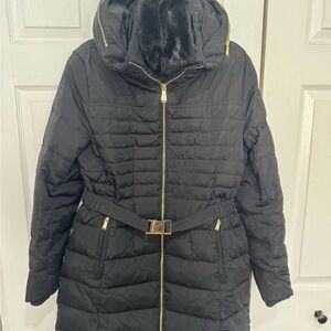 Michael Kors Black Quilted Women's Jacket with Belt